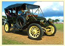 Antique steam-powered car