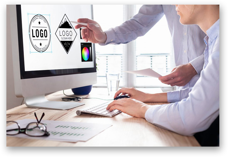 teacher teaching logo design