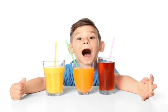 child with juice